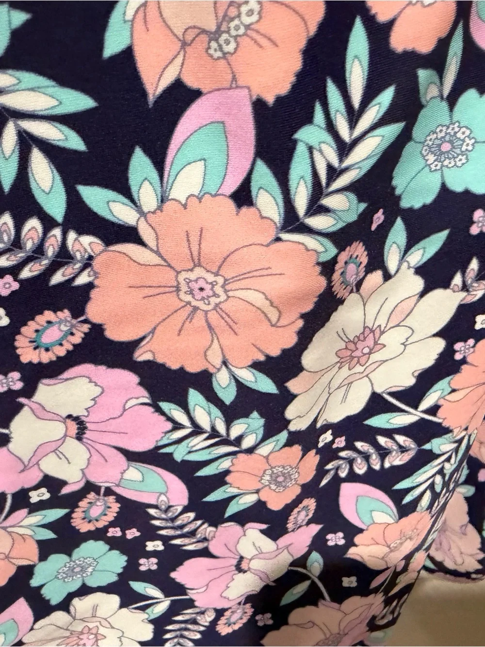 Raisins Navy Floral One-Piece Swimsuit with Pink & Mint Flowers